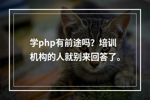 学php有前途吗？培训机构的人就别来回答了。