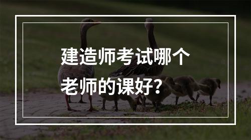 建造师考试哪个老师的课好？