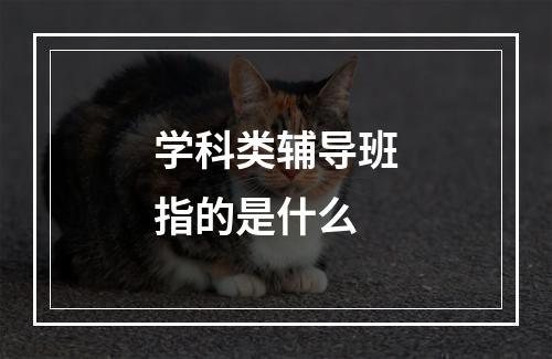 学科类辅导班指的是什么