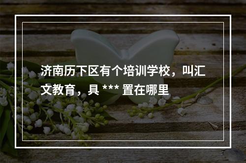 济南历下区有个培训学校，叫汇文教育，具 *** 置在哪里