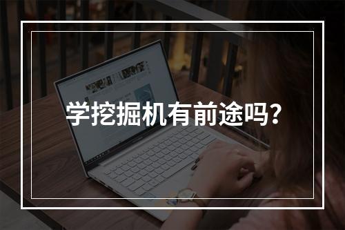 学挖掘机有前途吗？