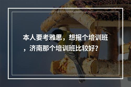 本人要考雅思，想报个培训班，济南那个培训班比较好？