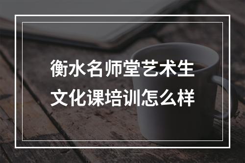 衡水名师堂艺术生文化课培训怎么样