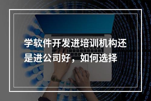 学软件开发进培训机构还是进公司好，如何选择