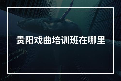 贵阳戏曲培训班在哪里