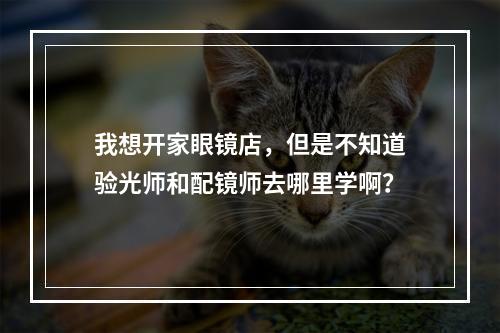 我想开家眼镜店，但是不知道验光师和配镜师去哪里学啊？