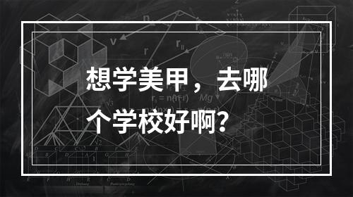 想学美甲，去哪个学校好啊？