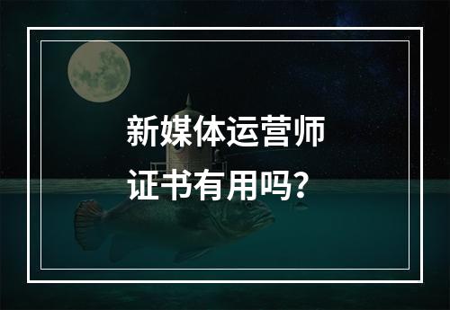 新媒体运营师证书有用吗？