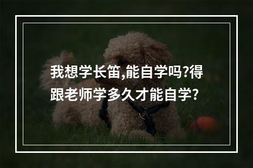 我想学长笛,能自学吗?得跟老师学多久才能自学?