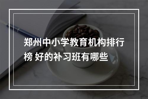 郑州中小学教育机构排行榜 好的补习班有哪些