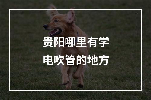 贵阳哪里有学电吹管的地方