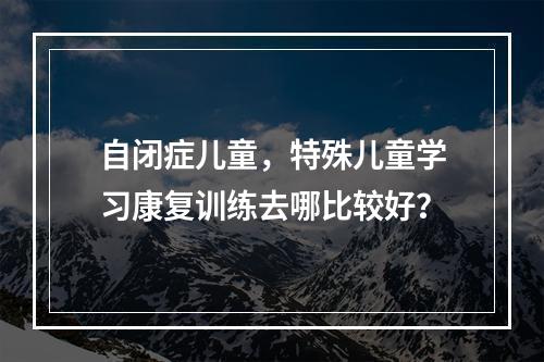 自闭症儿童，特殊儿童学习康复训练去哪比较好？