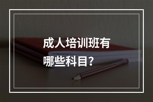 成人培训班有哪些科目？