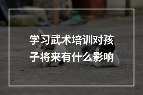 学习武术培训对孩子将来有什么影响