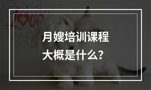 月嫂培训课程大概是什么？