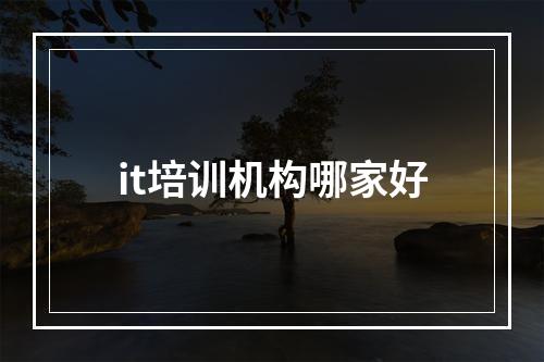 it培训机构哪家好