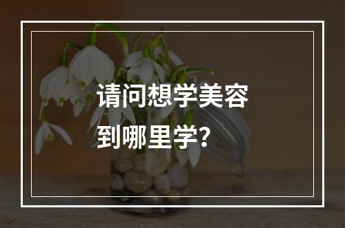 请问想学美容到哪里学？