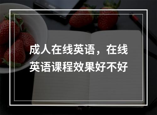 成人在线英语，在线英语课程效果好不好