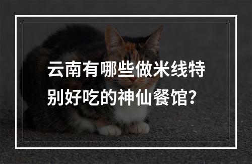 云南有哪些做米线特别好吃的神仙餐馆？