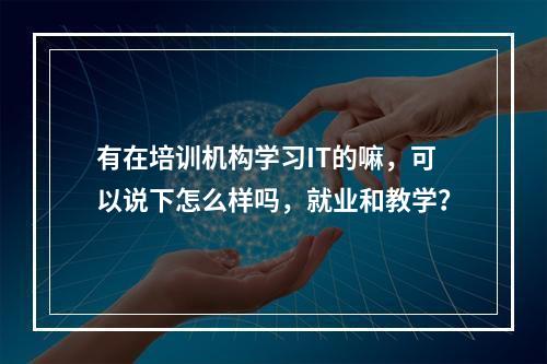 有在培训机构学习IT的嘛，可以说下怎么样吗，就业和教学？