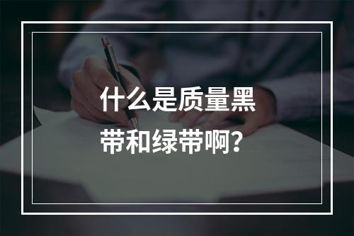 什么是质量黑带和绿带啊？