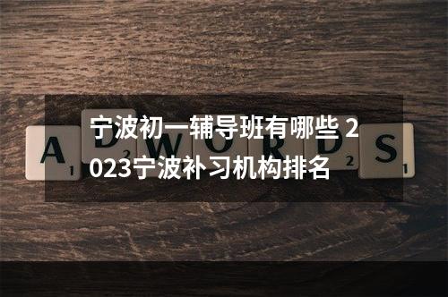 宁波初一辅导班有哪些 2023宁波补习机构排名