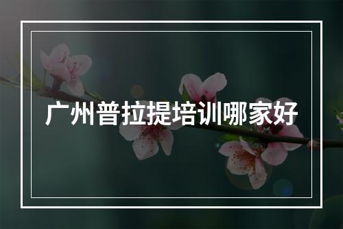 广州普拉提培训哪家好