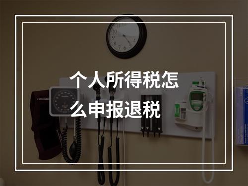 个人所得税怎么申报退税