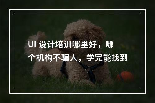 UI 设计培训哪里好，哪个机构不骗人，学完能找到