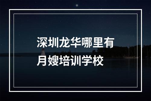 深圳龙华哪里有月嫂培训学校