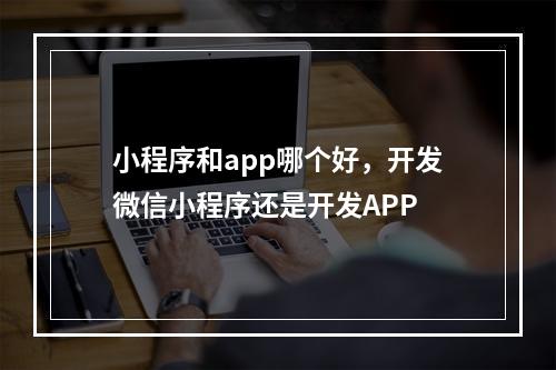 小程序和app哪个好，开发微信小程序还是开发APP