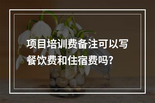 项目培训费备注可以写餐饮费和住宿费吗?