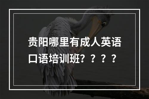 贵阳哪里有成人英语口语培训班？？？？