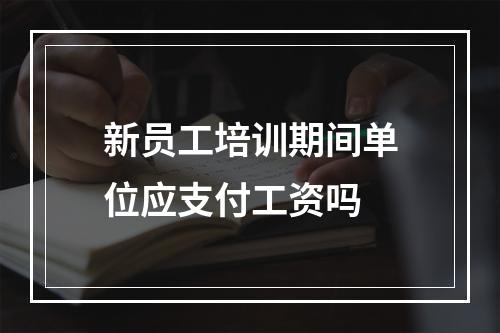 新员工培训期间单位应支付工资吗