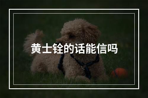 黄士铨的话能信吗