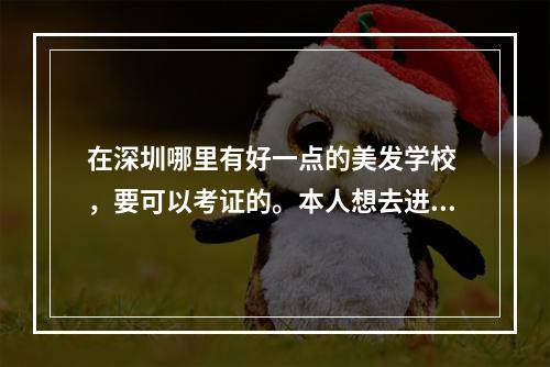 在深圳哪里有好一点的美发学校 ，要可以考证的。本人想去进修一下