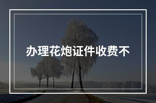 办理花炮证件收费不