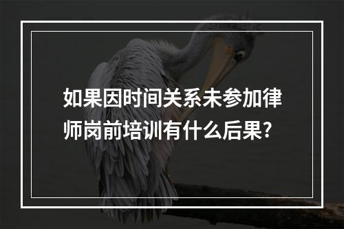 如果因时间关系未参加律师岗前培训有什么后果?