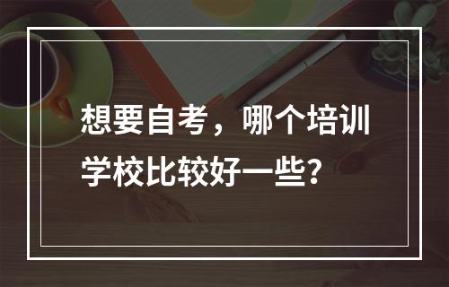 想要自考，哪个培训学校比较好一些？