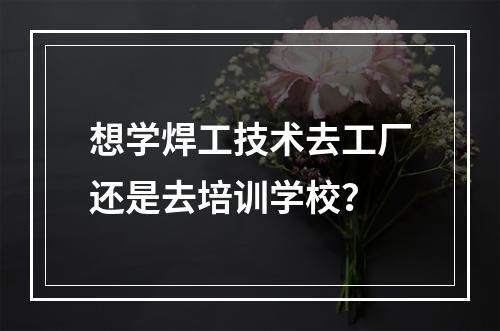 想学焊工技术去工厂还是去培训学校？