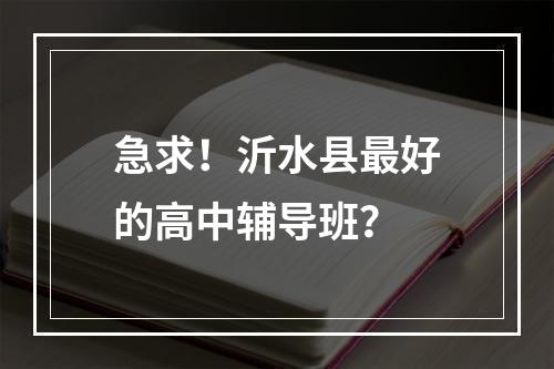 急求！沂水县最好的高中辅导班？