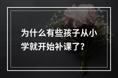 为什么有些孩子从小学就开始补课了？