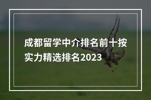 成都留学中介排名前十按实力精选排名2023