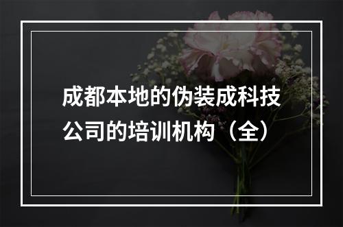 成都本地的伪装成科技公司的培训机构（全）