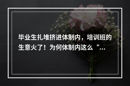 毕业生扎堆挤进体制内，培训班的生意火了！为何体制内这么“香”？