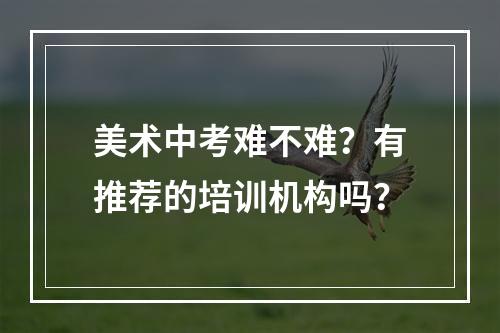 美术中考难不难？有推荐的培训机构吗？