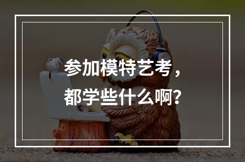 参加模特艺考，都学些什么啊？