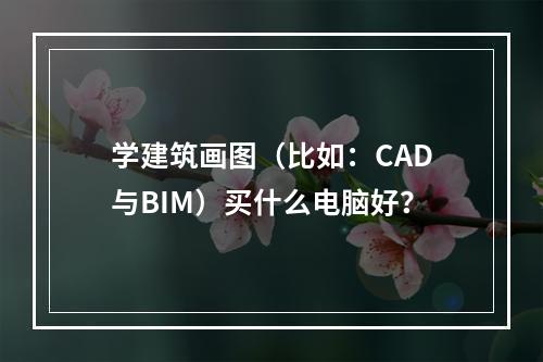 学建筑画图（比如：CAD与BIM）买什么电脑好？