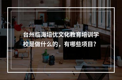 台州临海培优文化教育培训学校是做什么的，有哪些项目？