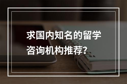 求国内知名的留学咨询机构推荐？